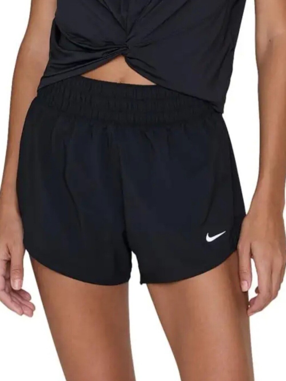 Nike One Women's Dri-FIT Mid-Rise 3" Brief-Lined Shorts -BLACK -MEDIUM **NEW